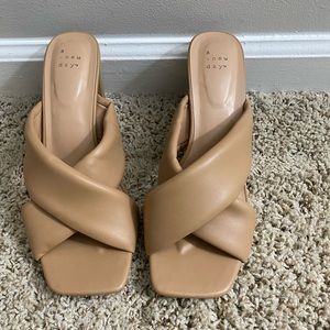 Criss Cross heeled sandals.